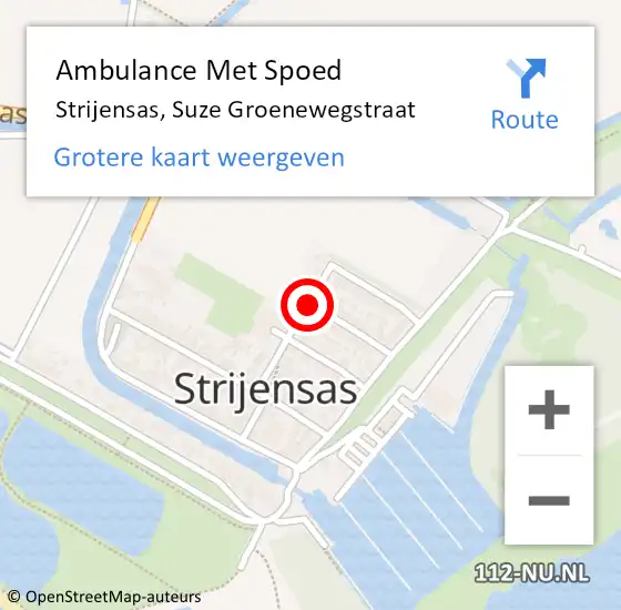 Locatie op kaart van de 112 melding: Ambulance Met Spoed Naar Strijensas, Suze Groenewegstraat op 23 december 2018 04:05