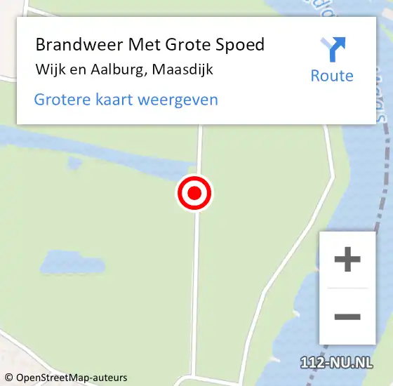 Locatie op kaart van de 112 melding: Brandweer Met Grote Spoed Naar Wijk en Aalburg, Maasdijk op 23 december 2018 04:13