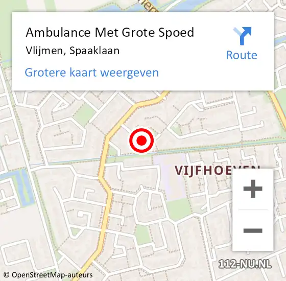 Locatie op kaart van de 112 melding: Ambulance Met Grote Spoed Naar Vlijmen, Spaaklaan op 23 december 2018 05:50