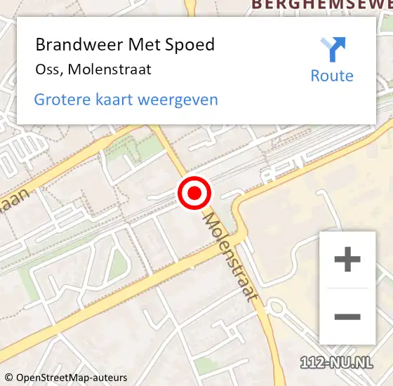 Locatie op kaart van de 112 melding: Brandweer Met Spoed Naar Oss, Molenstraat op 23 december 2018 06:45