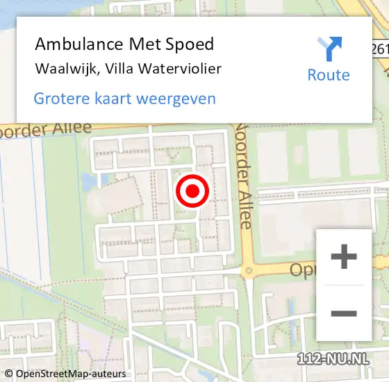 Locatie op kaart van de 112 melding: Ambulance Met Spoed Naar Waalwijk, Villa Waterviolier op 23 december 2018 09:04