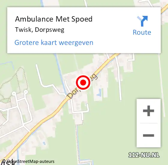 Locatie op kaart van de 112 melding: Ambulance Met Spoed Naar Twisk, Dorpsweg op 23 december 2018 09:32