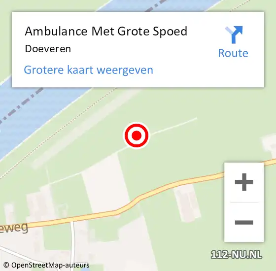 Locatie op kaart van de 112 melding: Ambulance Met Grote Spoed Naar Doeveren op 23 december 2018 10:30