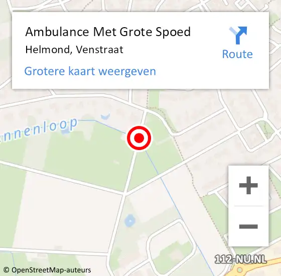 Locatie op kaart van de 112 melding: Ambulance Met Grote Spoed Naar Helmond, Venstraat op 23 december 2018 11:48