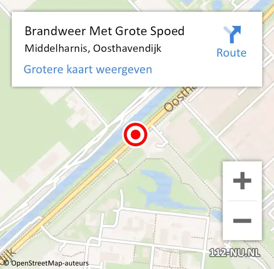 Locatie op kaart van de 112 melding: Brandweer Met Grote Spoed Naar Middelharnis, Oosthavendijk op 23 december 2018 12:00