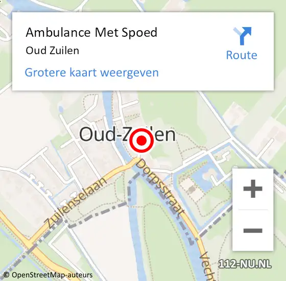 Locatie op kaart van de 112 melding: Ambulance Met Spoed Naar Oud Zuilen op 23 december 2018 13:27