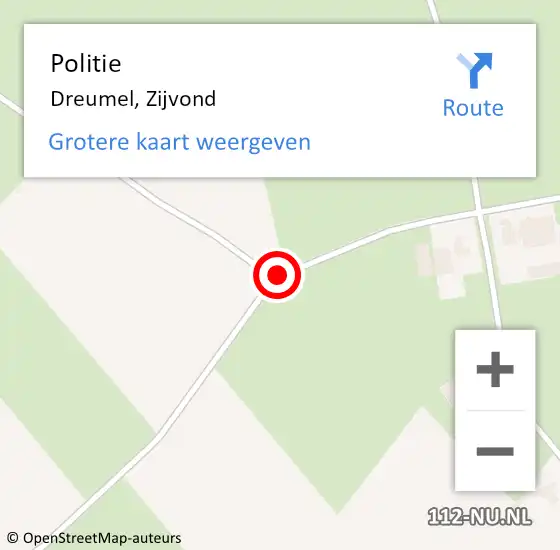 Locatie op kaart van de 112 melding: Politie Dreumel, Zijvond op 23 december 2018 14:33