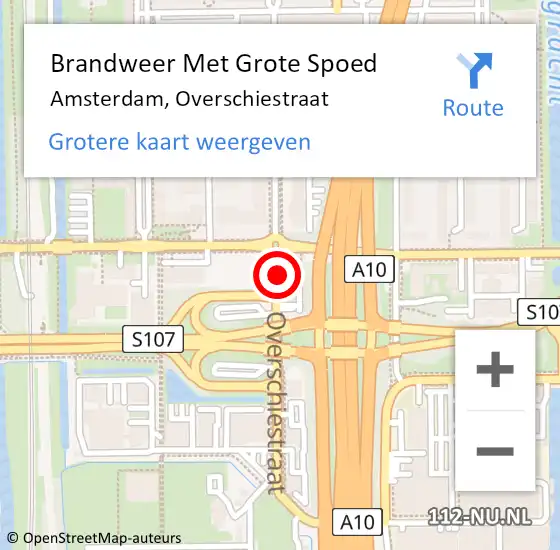 Locatie op kaart van de 112 melding: Brandweer Met Grote Spoed Naar Amsterdam, Overschiestraat op 23 december 2018 15:33