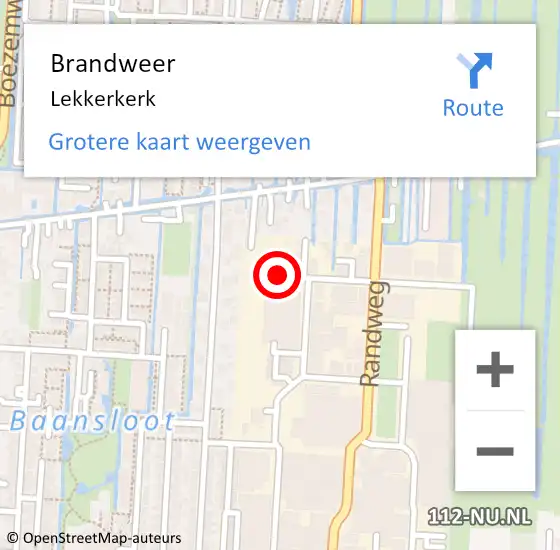 Locatie op kaart van de 112 melding: Brandweer Lekkerkerk op 23 december 2018 15:34