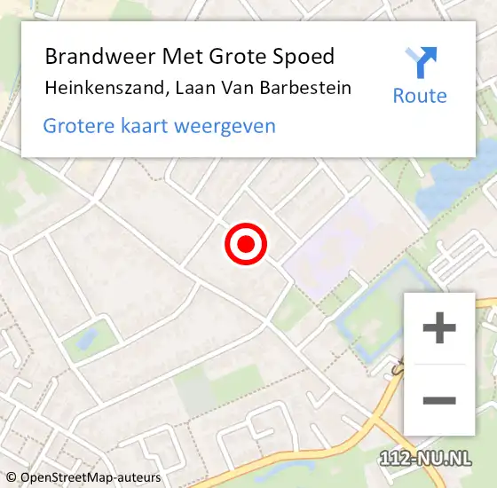 Locatie op kaart van de 112 melding: Brandweer Met Grote Spoed Naar Heinkenszand, Laan Van Barbestein op 23 december 2018 16:58