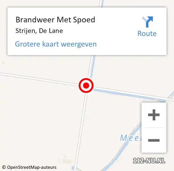 Locatie op kaart van de 112 melding: Brandweer Met Spoed Naar Strijen, De Lane op 23 december 2018 22:08