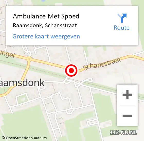 Locatie op kaart van de 112 melding: Ambulance Met Spoed Naar Raamsdonk, Schansstraat op 24 december 2018 02:37