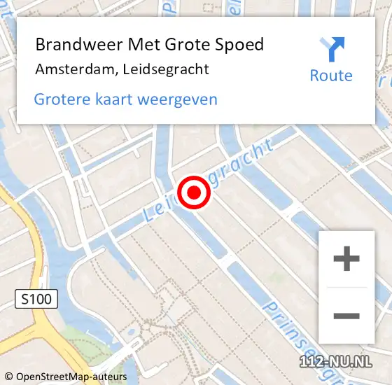 Locatie op kaart van de 112 melding: Brandweer Met Grote Spoed Naar Amsterdam, Leidsegracht op 24 december 2018 03:32