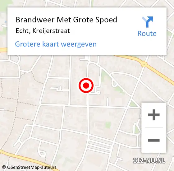 Locatie op kaart van de 112 melding: Brandweer Met Grote Spoed Naar Echt, Kreijerstraat op 24 december 2018 08:59