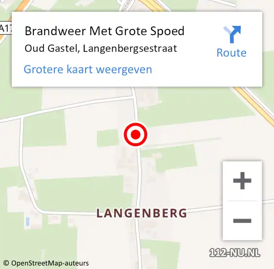 Locatie op kaart van de 112 melding: Brandweer Met Grote Spoed Naar Oud Gastel, Langenbergsestraat op 24 december 2018 09:21