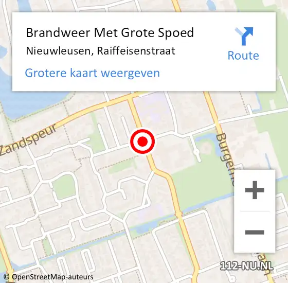 Locatie op kaart van de 112 melding: Brandweer Met Grote Spoed Naar Nieuwleusen, Raiffeisenstraat op 24 december 2018 11:08