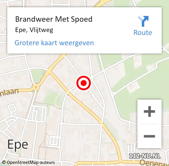 Locatie op kaart van de 112 melding: Brandweer Met Spoed Naar Epe, Vlijtweg op 24 december 2018 11:16