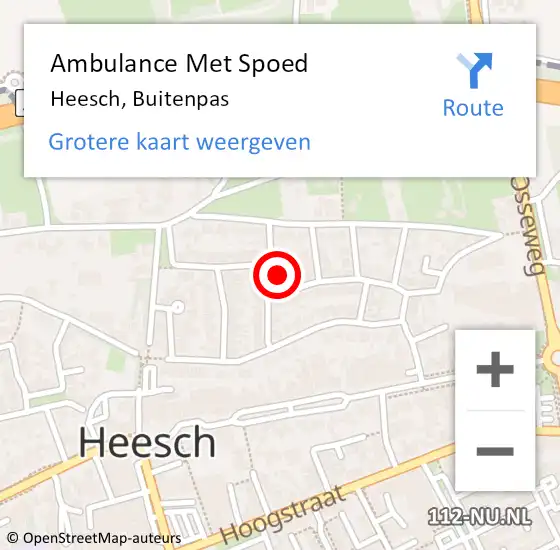 Locatie op kaart van de 112 melding: Ambulance Met Spoed Naar Heesch, Buitenpas op 24 december 2018 12:22