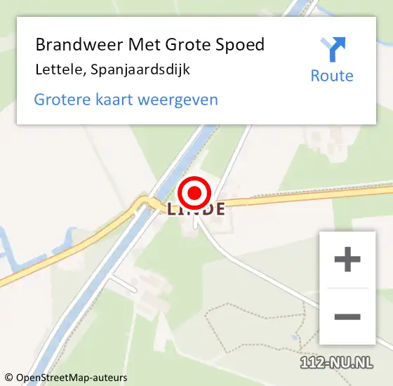 Locatie op kaart van de 112 melding: Brandweer Met Grote Spoed Naar Lettele, Spanjaardsdijk op 18 maart 2014 15:32