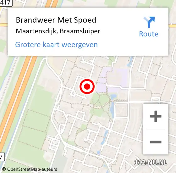 Locatie op kaart van de 112 melding: Brandweer Met Spoed Naar Maartensdijk, Braamsluiper op 24 december 2018 13:37