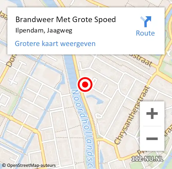 Locatie op kaart van de 112 melding: Brandweer Met Grote Spoed Naar Ilpendam, Jaagweg op 24 december 2018 13:50