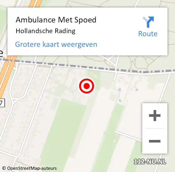 Locatie op kaart van de 112 melding: Ambulance Met Spoed Naar Hollandsche Rading op 24 december 2018 15:28