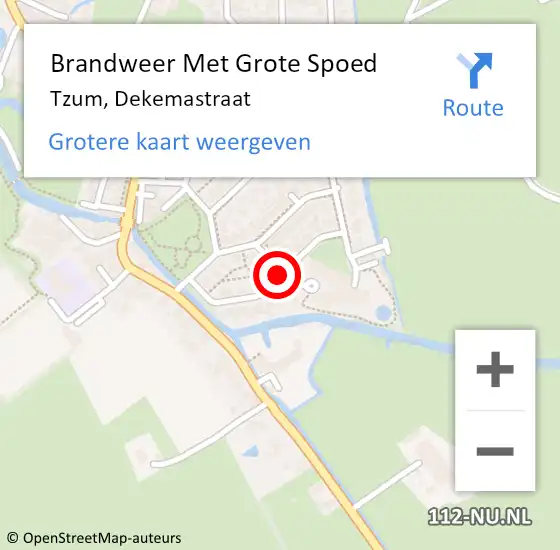 Locatie op kaart van de 112 melding: Brandweer Met Grote Spoed Naar Tzum, Dekemastraat op 24 december 2018 15:57