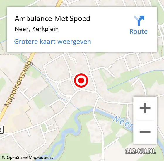 Locatie op kaart van de 112 melding: Ambulance Met Spoed Naar Neer, Kerkplein op 24 december 2018 16:09