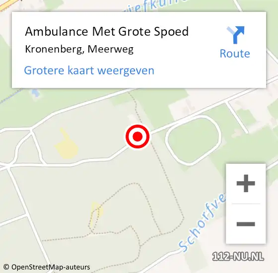 Locatie op kaart van de 112 melding: Ambulance Met Grote Spoed Naar Kronenberg, Meerweg op 24 december 2018 16:25