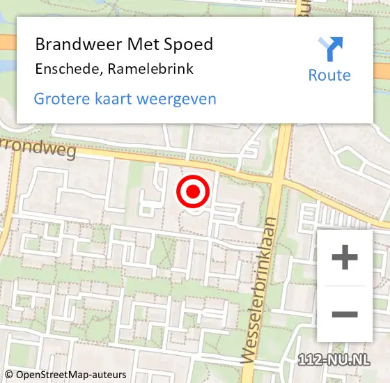 Locatie op kaart van de 112 melding: Brandweer Met Spoed Naar Enschede, Ramelebrink op 24 december 2018 16:45