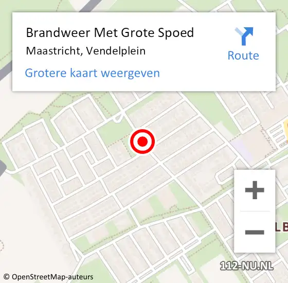 Locatie op kaart van de 112 melding: Brandweer Met Grote Spoed Naar Maastricht, Vendelplein op 24 december 2018 20:49