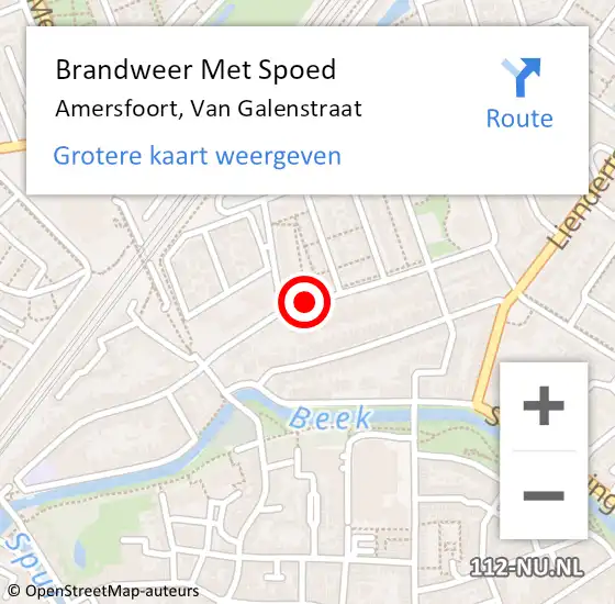 Locatie op kaart van de 112 melding: Brandweer Met Spoed Naar Amersfoort, Van Galenstraat op 24 december 2018 22:30