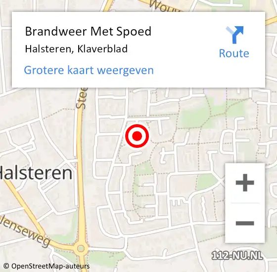 Locatie op kaart van de 112 melding: Brandweer Met Spoed Naar Halsteren, Klaverblad op 24 december 2018 23:24