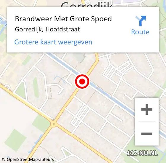 Locatie op kaart van de 112 melding: Brandweer Met Grote Spoed Naar Gorredijk, Hoofdstraat op 25 december 2018 01:11
