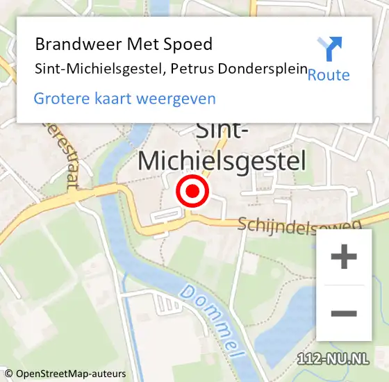 Locatie op kaart van de 112 melding: Brandweer Met Spoed Naar Sint-Michielsgestel, Petrus Dondersplein op 25 december 2018 05:38