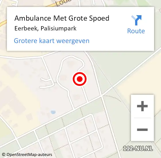 Locatie op kaart van de 112 melding: Ambulance Met Grote Spoed Naar Eerbeek, Palisiumpark op 25 december 2018 09:13