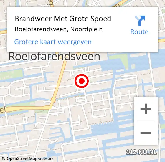 Locatie op kaart van de 112 melding: Brandweer Met Grote Spoed Naar Roelofarendsveen, Noordplein op 18 maart 2014 16:54