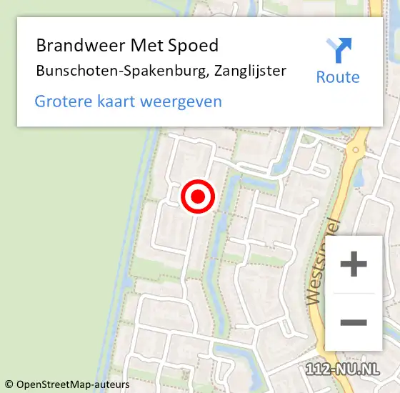 Locatie op kaart van de 112 melding: Brandweer Met Spoed Naar Bunschoten-Spakenburg, Zanglijster op 25 december 2018 10:23