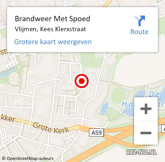 Locatie op kaart van de 112 melding: Brandweer Met Spoed Naar Vlijmen, Kees Klerxstraat op 25 december 2018 10:27