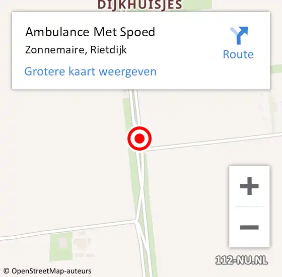 Locatie op kaart van de 112 melding: Ambulance Met Spoed Naar Zonnemaire, Rietdijk op 25 december 2018 11:47