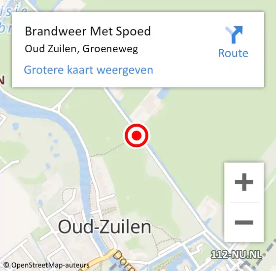 Locatie op kaart van de 112 melding: Brandweer Met Spoed Naar Oud Zuilen, Groeneweg op 25 december 2018 14:06
