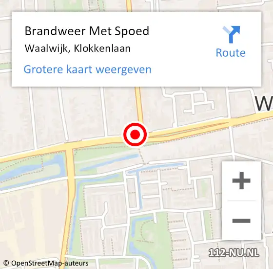 Locatie op kaart van de 112 melding: Brandweer Met Spoed Naar Waalwijk, Klokkenlaan op 25 december 2018 15:54