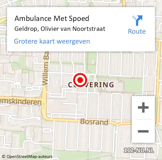 Locatie op kaart van de 112 melding: Ambulance Met Spoed Naar Geldrop, Olivier van Noortstraat op 25 december 2018 17:00