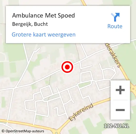 Locatie op kaart van de 112 melding: Ambulance Met Spoed Naar Bergeijk, Bucht op 25 december 2018 18:25