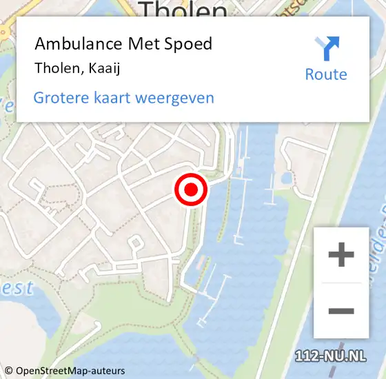 Locatie op kaart van de 112 melding: Ambulance Met Spoed Naar Tholen, Kaaij op 25 december 2018 20:08