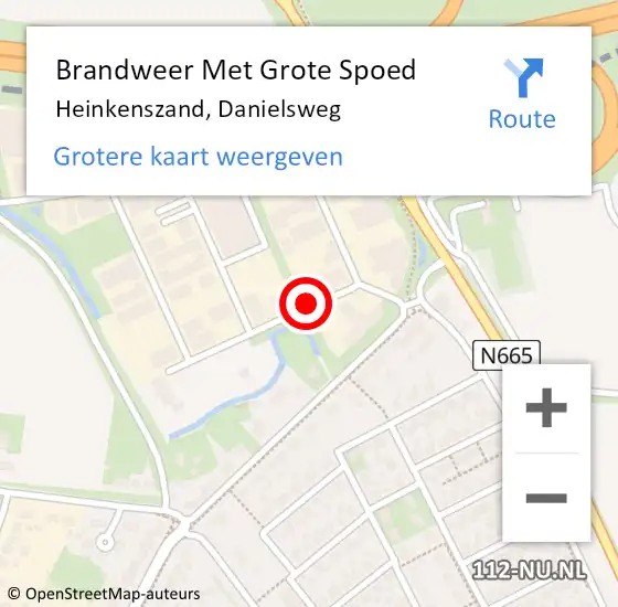 Locatie op kaart van de 112 melding: Brandweer Met Grote Spoed Naar Heinkenszand, Danielsweg op 26 december 2018 03:23