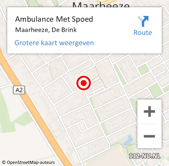 Locatie op kaart van de 112 melding: Ambulance Met Spoed Naar Maarheeze, De Brink op 26 december 2018 07:55