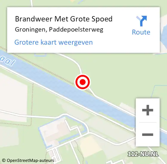 Locatie op kaart van de 112 melding: Brandweer Met Grote Spoed Naar Groningen, Paddepoelsterweg op 26 december 2018 10:37