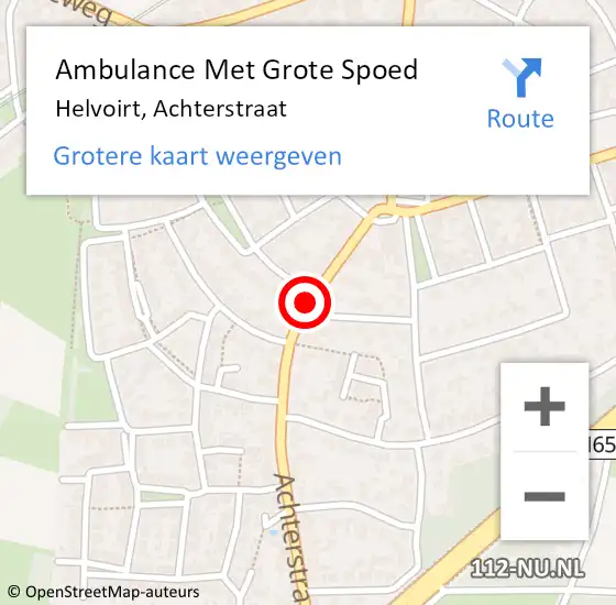 Locatie op kaart van de 112 melding: Ambulance Met Grote Spoed Naar Helvoirt, Achterstraat op 26 december 2018 10:53