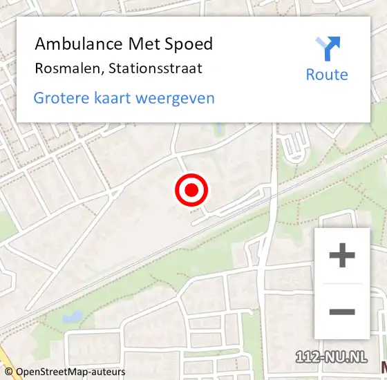 Locatie op kaart van de 112 melding: Ambulance Met Spoed Naar Rosmalen, Stationsstraat op 26 december 2018 11:13